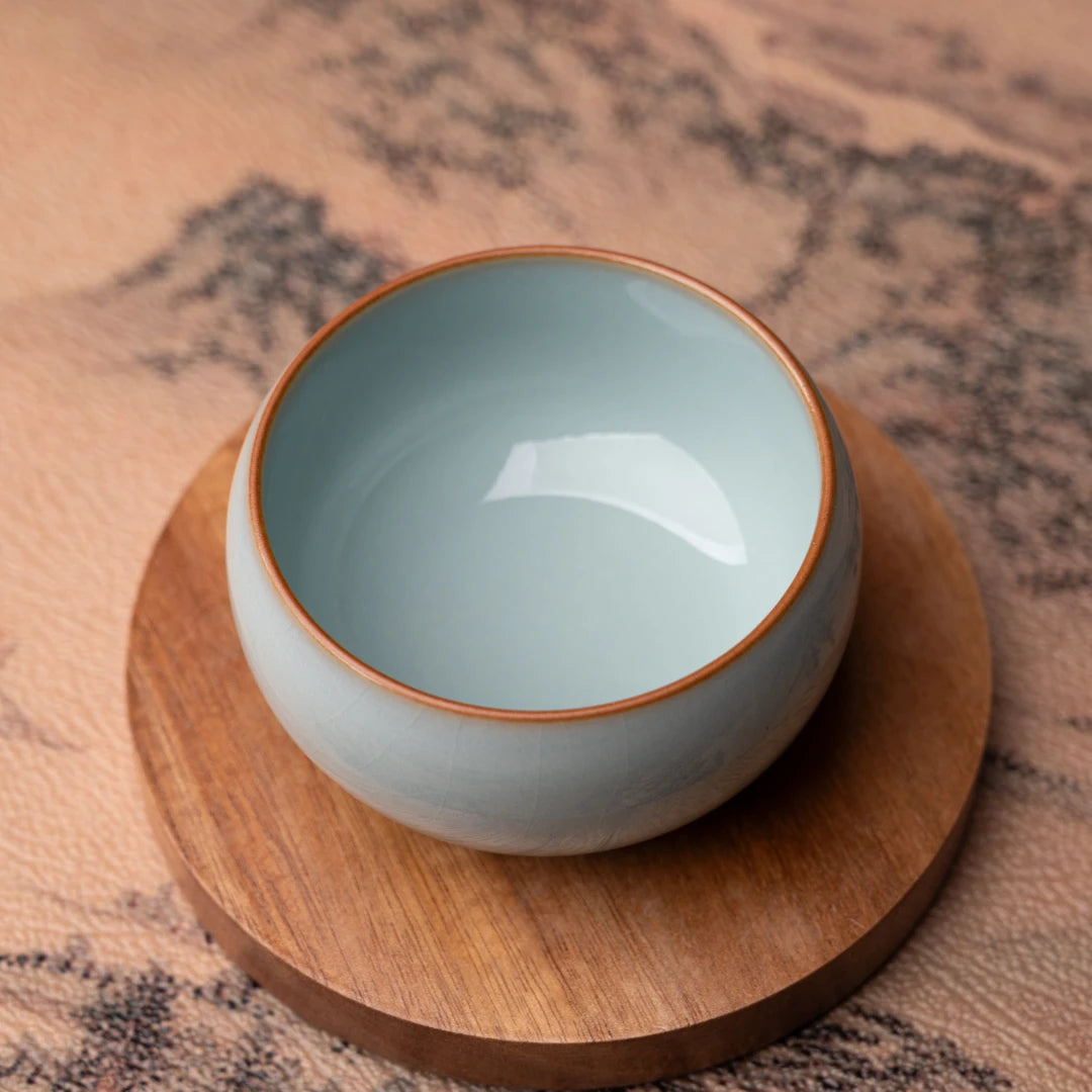Vintage style celadon teacup, brings tranquility to your tea time