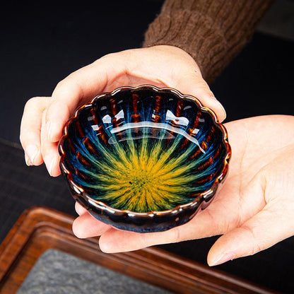 Lotus-designed Jian Zhan tea cup