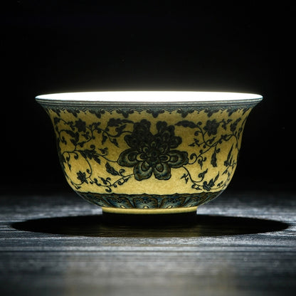 Luxury Blue-and-White Ceramic Tea Cup