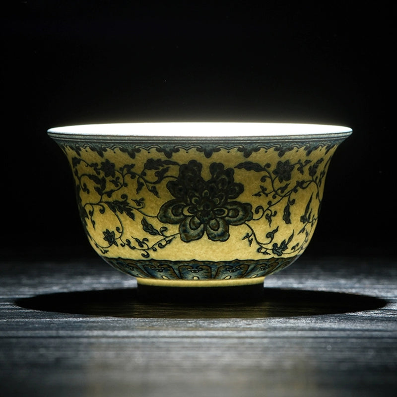Luxury Blue-and-White Ceramic Tea Cup