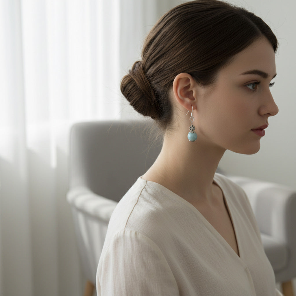 Light blue Earrings ES001